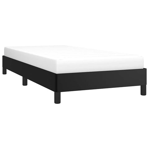 vidaXL Twin Size Bed Frame with Plywood Slats, Platform Bed Frame, Faux Leather Upholstered Mattress Foundation, No Box Spring Needed & Easy Assembly, Black, Without Mattress