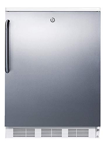 Summit Appliance FF7LWSSTB Accucold Freestanding All-Refrigerator, Automatic Defrost, Factory Lock, Adjustable Shelves, Dial Thermostat, Hidden Evaporator, Fully Finished Cabinet, 5.5 cu.ft Capacity