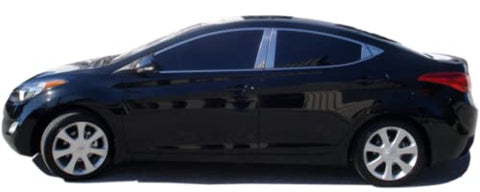 ELANTRA 2011-2013 HYUNDAI (6 Pc: Stainless Steel Window Trim Package w/Upper Trim only, NO pillar trim, NO sills (Not for use without Pillars), 4-door) WP11343:QAA