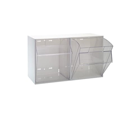 Quantum Storage Systems QTB302WT 2 Drawers Tip Out Cabinet Part Organizer White 14" H x 24" W x 12" D