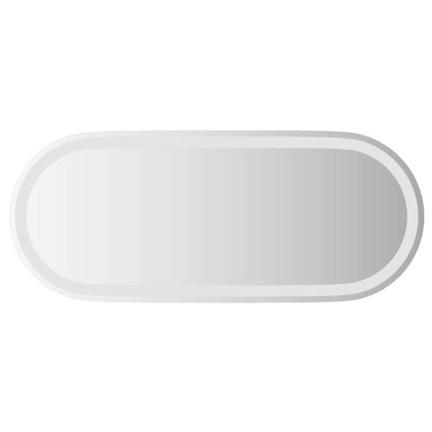 vidaXL LED Bathroom Mirror Oval Transparent Glass 35.4"x15.7", Wall-Mounted, IP65 Waterproof, Easy Installation with Hooks, USB Interface, Indoor Lighting, Ambience Light