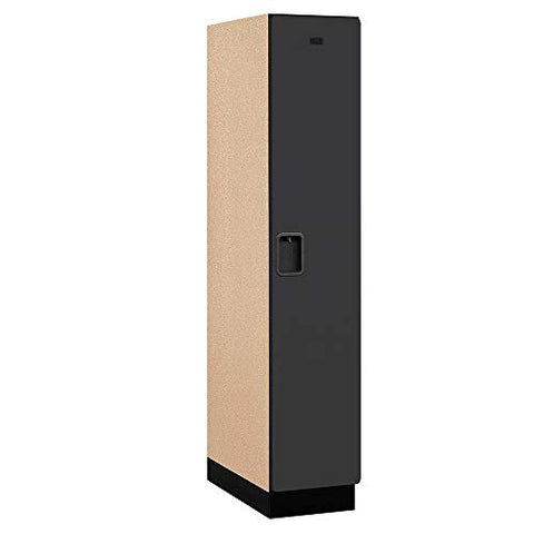 Salsbury Industries 1-Tier Extra Wide Designer Wood Locker with One Wide Storage Unit, 6-Feet High by 24-Inch Deep, Black