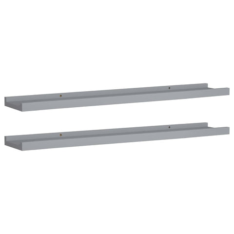 vidaXL Picture Frame Ledge Shelves 2 pcs Gray 31.5"x3.5"x1.2" MDF