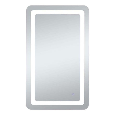 Elegant Decor Genesis 40x20 Rectangle Modern Aluminum LED Mirror in Silver