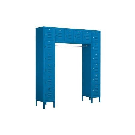 12 Inch Wide Six Tier Box Style Bridge Standard Metal Locker - 16 Box - 18 Inches Deep - Blue - Assembled