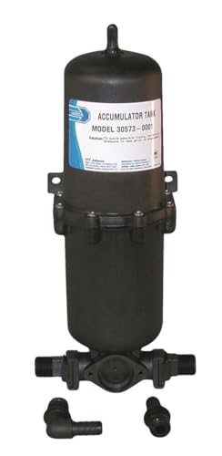 Jabsco 30573-0000 Marine Pressurized Water Accumulator Tank with Bladder (1-Liter) , Black