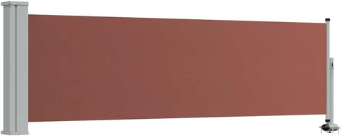 vidaXL Patio Retractable Side Awning 31.5"x118.1" Brown | Retractable design for flexible shade options, Made of UV and water-resistant polyester,