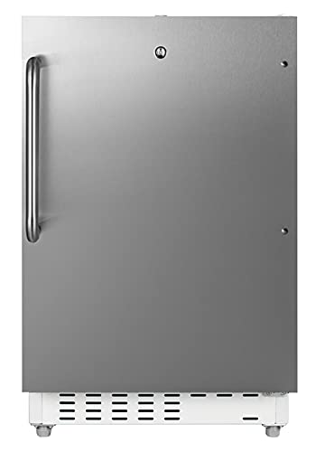 Summit Appliance ALRF48SSTB 20" Wide Built-in Refrigerator-Freezer, ADA Compliant, 2.68 cu.ft Capacity, Adjustable Thermostat, Removable Door Racks, Factory Installed Lock, Stainless Steel Door