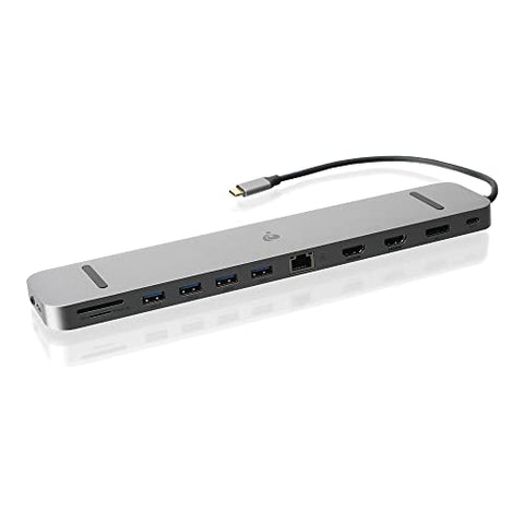 IOGEAR USB-C Triple Display Dock Station - 4K 60Hz - 2 HDMI - 1 DisplayPort - 4 USB 3.0 - Ethernet - 3.5mm Audio - USB-C 100W PD - MacBook Pro/Air Thunderbolt 3 - Type C Laptop - GUD3C4K3