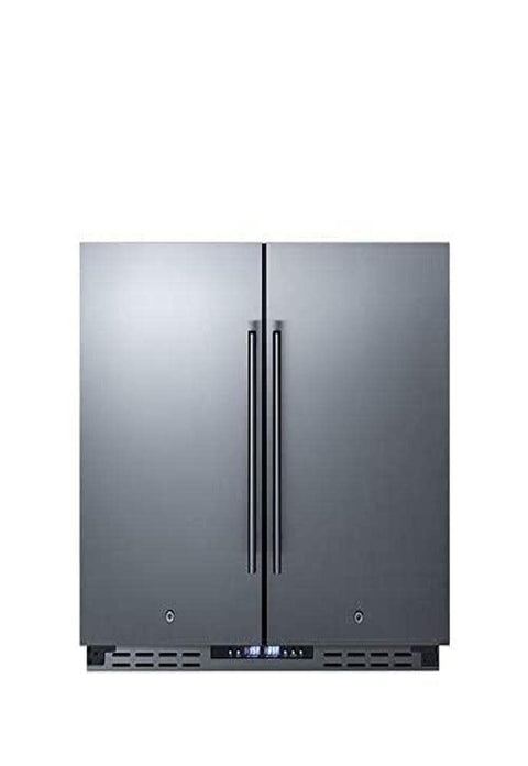 Summit 36" Refrigerator Freezer, Side-By-Side, Undercounter, 5.8 cu.ft Capacity, ADA Compliant, Stainless Steel- FFRF36ADA
