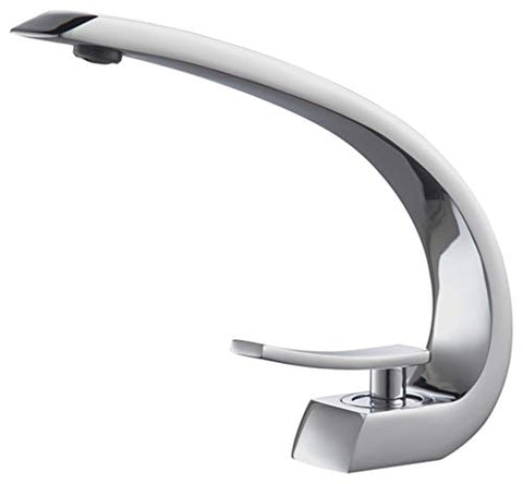 Aqua Arcco Single Lever Modern Bathroom Vanity Faucet - Chrome