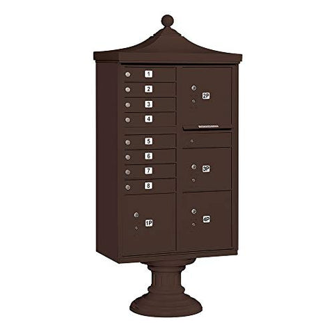 Regency Decorative CBU (Includes Pedestal, CBU Top and Pedestal Cover - Short) - 8 A Size Doors - Type VI - Bronze - for Use with USPS Access Lock
