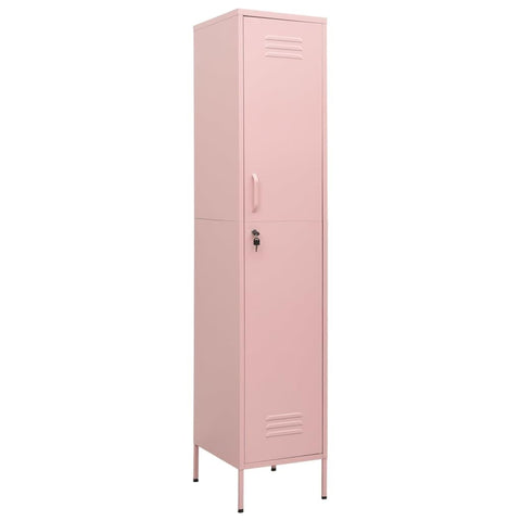 vidaXL Stylish Pink Locker Cabinet Made of Durable Steel with 4 Adjustable Shelves and Levelers, Ideal for Room or Office Space.