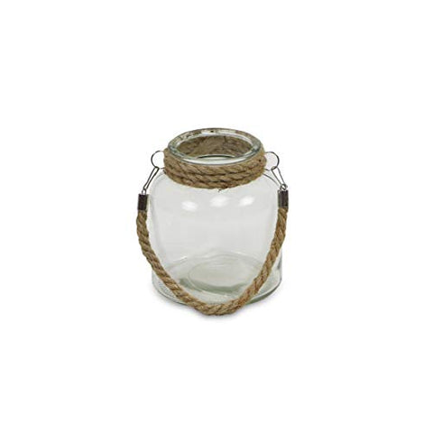 Cheung's 15S007 Round Jar with Rope Handle, Brown
