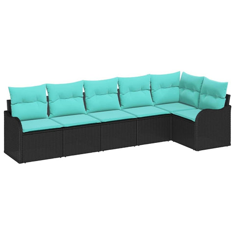 vidaXL Garden Sofa Set Black Poly Rattan, Garden & Patio, Tough Modular Style, UV-Proof Materials, Lightweight Sofa Set, Flexible Seating Options