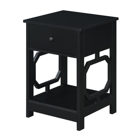 Convenience Concepts Omega 1-Drawer End Table with Shelf, Black