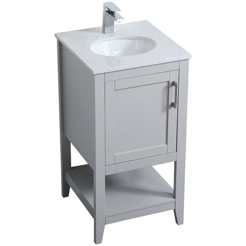 18 Inch Single Bathroom Vanity in Grey