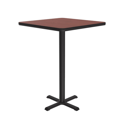 Correll 30" Square, 42" High Standing, Barstool Height Café & Break Room Bistro Table, Cherry High Pressure Laminate Top, Cast Iron Base (BXB30S-21)