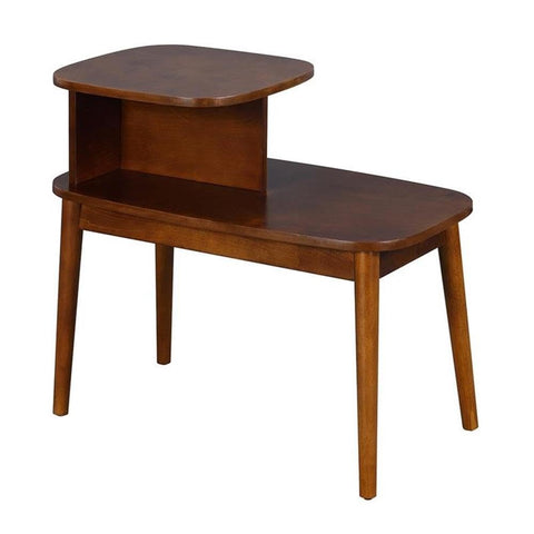 Convenience Concepts Designs2Go Maxwell Chairside End Table 28" - 2 Tier Narrow Mid-Century Modern Side Accent with Storage Shelves for Living & Family Room, Espresso