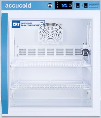 Accucold 1.94 cu.ft. Controlled Room Temperature Cabinet, 19” Wide, Compact, Medical, Glass Door- ARG2PV-CRTLHD (Left Handed Door Swing)
