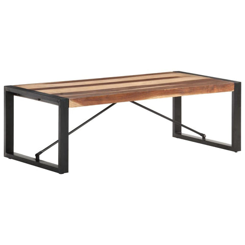 vidaXL Industrial Coffee Table with Solid Wood Construction and Finish, 47.2"x23.6"x15.7" Size, Serves as Coffee Table, Accent Table, or Living Room Table