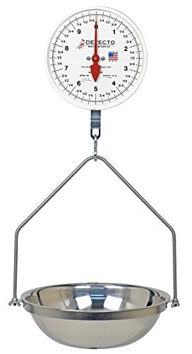Hanging Dial Scale, 40 Lb Capacity, Fish Pan, Double Dial