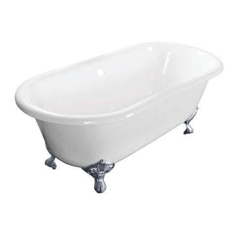 Kingston Brass VCTND603017NB1 Aqua Eden Clawfoot Tub, White/Polished Chrome