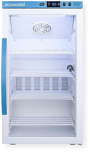 AccuCold ARG3PVDL2B 19 Counter Height Vaccine Refrigerator with 3 cu. ft. Capacity Plastic-Coated Wire Shelves Temperature Alarm and Factory-Installed Lock in White