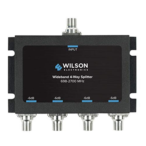 Wilson Electronics 850036 Wideband 4-Way Splitter with F-Female Connector, Black