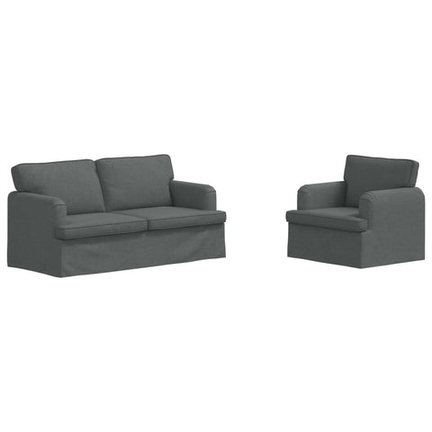 vidaXL Sofa 2 pcs Dark Grey, Chill in Style with This Sleek, Comfy Modular Couch, Perfect for Any Living Room Setup