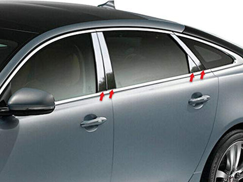 QAA is Compatible with 2010-2019 Jaguar XJ 8 Piece Stainless Pillar Post Trim PP11096
