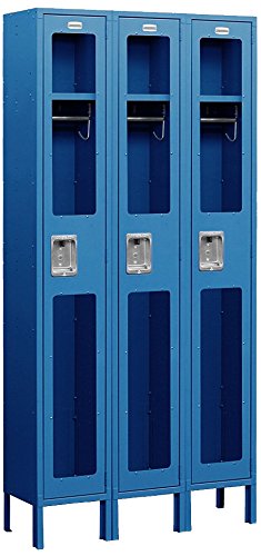 Salsbury Industries S-61368BL-U Single Tier 36-Inch Wide 6-Feet High 18-Inch Deep Unassembled See Through Metal Locker, Blue
