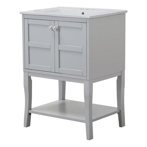 Elegant Decor Mason 24" Solid Wood Single Bathroom Vanity in Gray