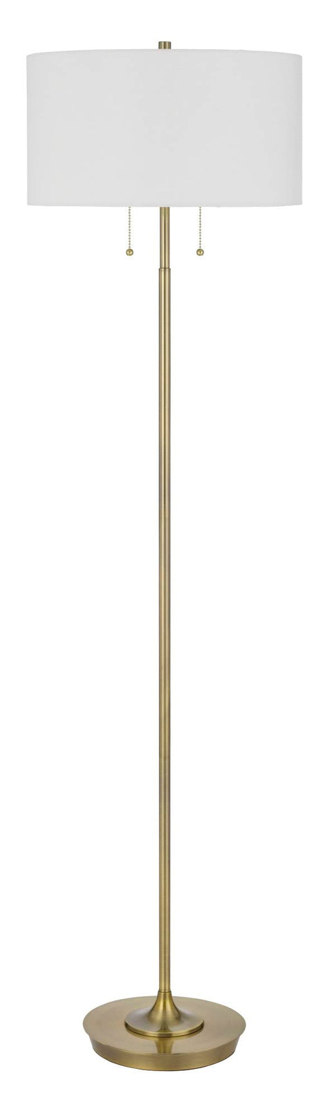 Cal Lighting BO-3028FL Kendal Metal Floor Lamp with Pull Chain Switch, Drum Fabric Shade