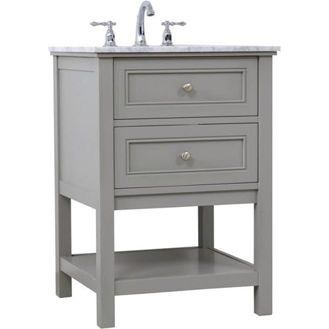 24 in. Metropolis Single Bathroom Vanity Set - Grey