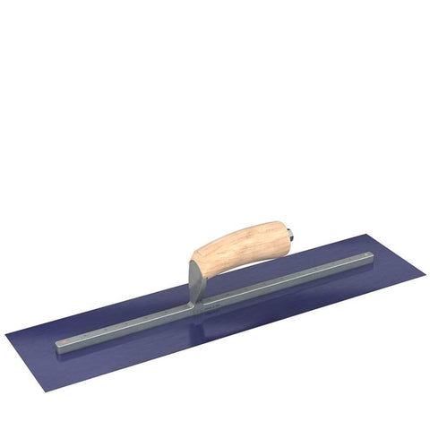 Bon 66-187 Finish Trowel Square End Blue Steel - 22" X 5" Wood Handle