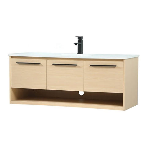 Elegant Decor Roman 48" Aluminum Alloy MDF Single Bathroom Vanity in Maple