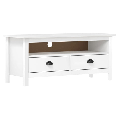 vidaXL TV Cabinet Hill Range White 110x40x47 cm Solid Pine Wood