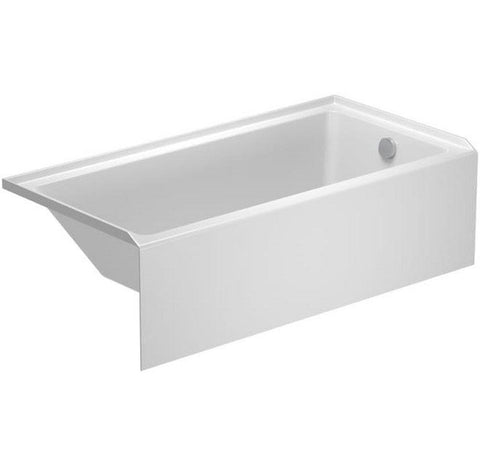 Duravit No.1 60" Three Wall Alcove Acrylic Soaking Tub with Right Drain and Overflow