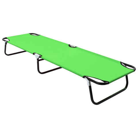 vidaXL Patio Lounge Chair, Folding Sunlounger, Sunbed, Pool Lounge Chair for Outdoor Porch Beach Backyard Balcony, Modern Style, Steel Green