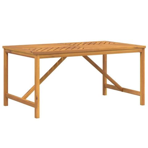 vidaXL Outdoor Dining Table in Brown- Solid Acacia Wood Construction - Perfect for Garden, Patio, and Terrace, Fishbone Pattern Slats Design, 59.1"x35.4"x29.1"