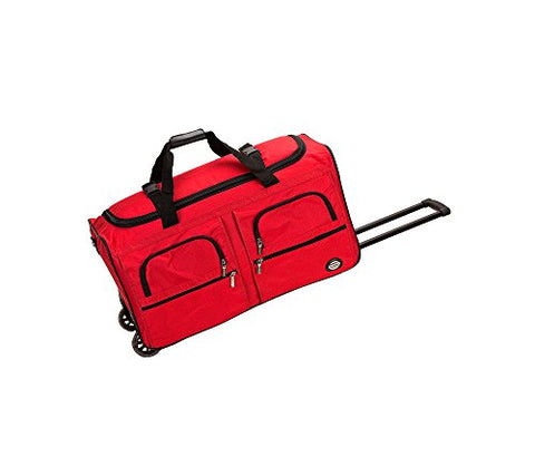 Rockland Rolling Duffel Bag, Red, 30"