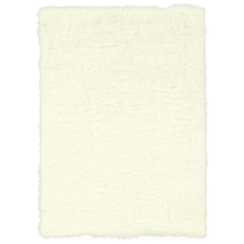 Linon Faux Sheepskin Shag Rug White 3' x 5' Faux Sheepskin, Synthetic, Acrylic 3' x 5' Indoor Living Room White Shag