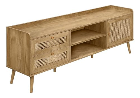 Monarch Specialties I 2723 Tv Stand, 72 Inch, Console, Media Entertainment Center, Storage Cabinet, Living Room, Bedroom, Walnut Laminate, Wood Legs, Transitional