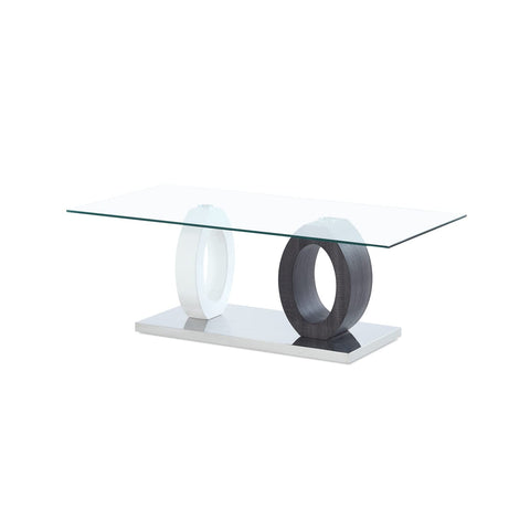 Global Furniture USA Dual Oval Base Style Cocktail Table, BR/Grey