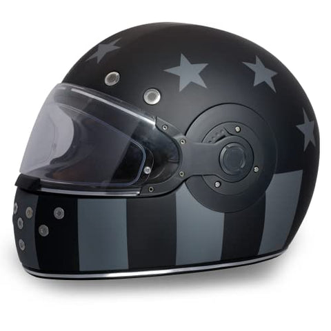 Daytona Helmets Retro Full Face Motorcycle Helmet - DOT Approved Vintage Helmet for Motorcycles, Cruisers, Scooters & Mopeds - Retro Motorcycle Helmets for Men, Women and Youth