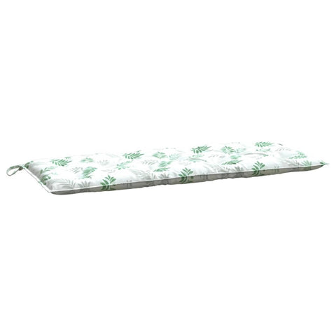 vidaXL Fabric Garden Bench Cushion - Leaf Pattern, 47.2"x19.7"x2.8", Water-, Polyester Material, Hollow Fiber Filling, Suitable for Indoor and Outdoor Use, Comes with Ropes