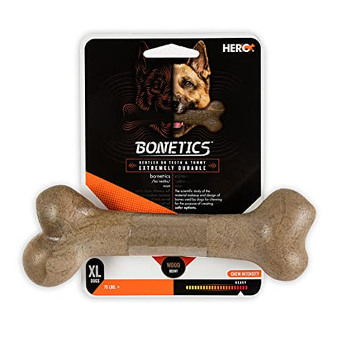 Hero - Bonetics Femur Bone - Dog Bones - Puppy Bones - Designed for Extra Large Dogs Up to 75 lbs (Wood Scent)