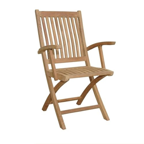 Oakestry Tropico Folding Armchair Set of 2 Premium Grade-A Teak Wood, Ergonomic Design, Foldable for Easy Storage, Ideal for Outdoor Dining, Patio, Balcony, or Café Seating