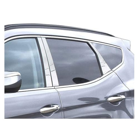 QAA is Compatible with 2013-2018 Hyundai Santa Fe 6 Piece Stainless Pillar Post Trim PP13336